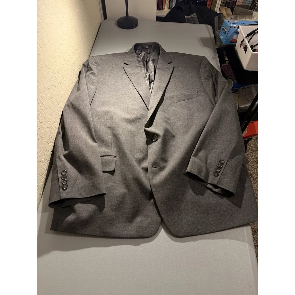 Shaquille O'Neal Sport Coat Blazer Jacket Men's 54R Gray Micro Check Stretch XLG